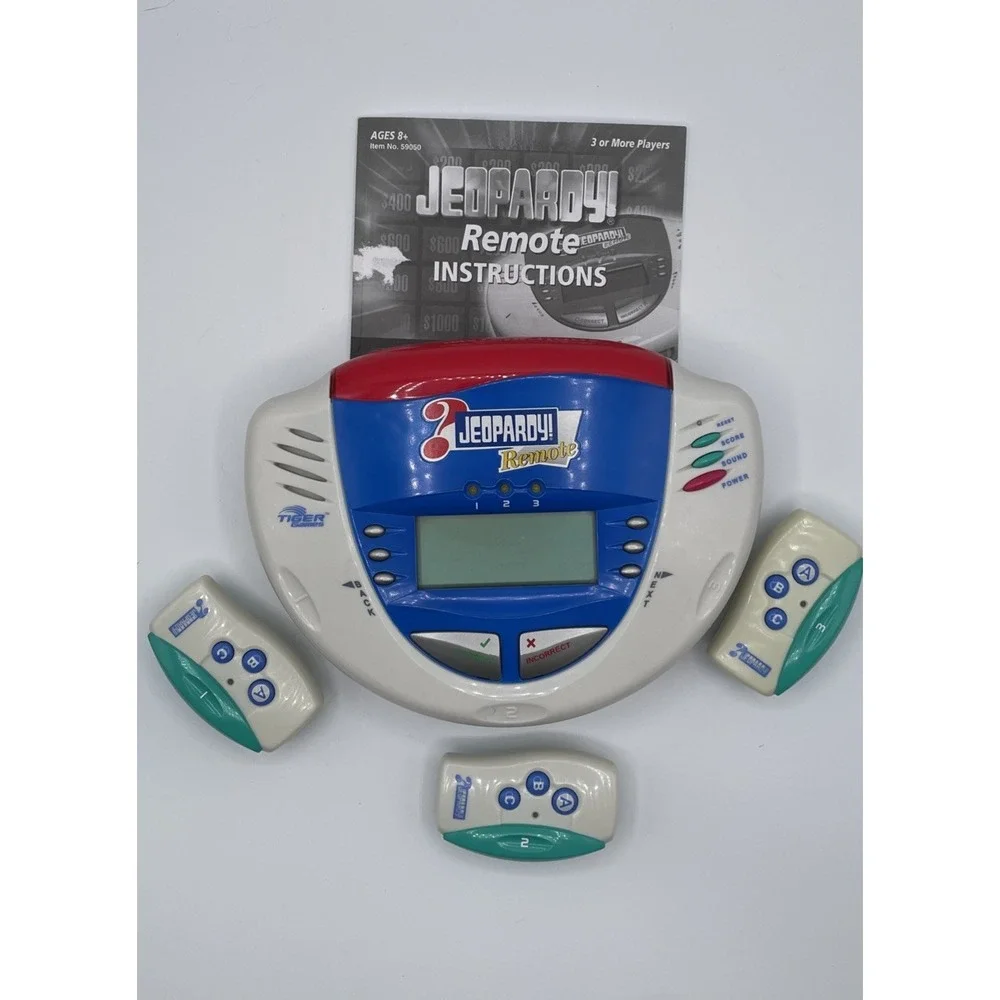 Vintage Jeopardy Remote Electronic Game 2003 With 3 Handheld Buzzers Hasbro